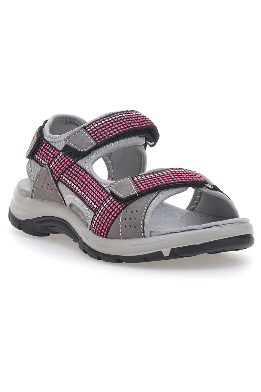 Sandali sportivi grigi e fucsia con chiusura a strappo TIGLIO 51358