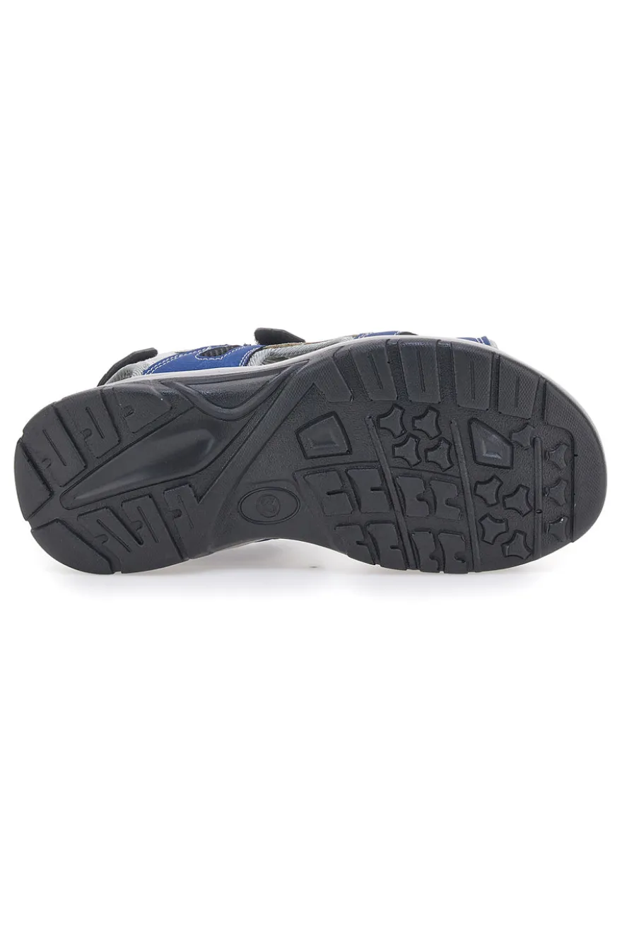 Sandali sportivi grigi e blu con chiusura a strappo TIGLIO 51357