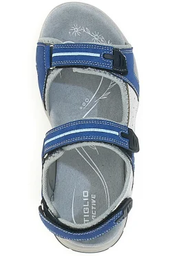 Sandali sportivi grigi e blu con chiusura a strappo TIGLIO 51357