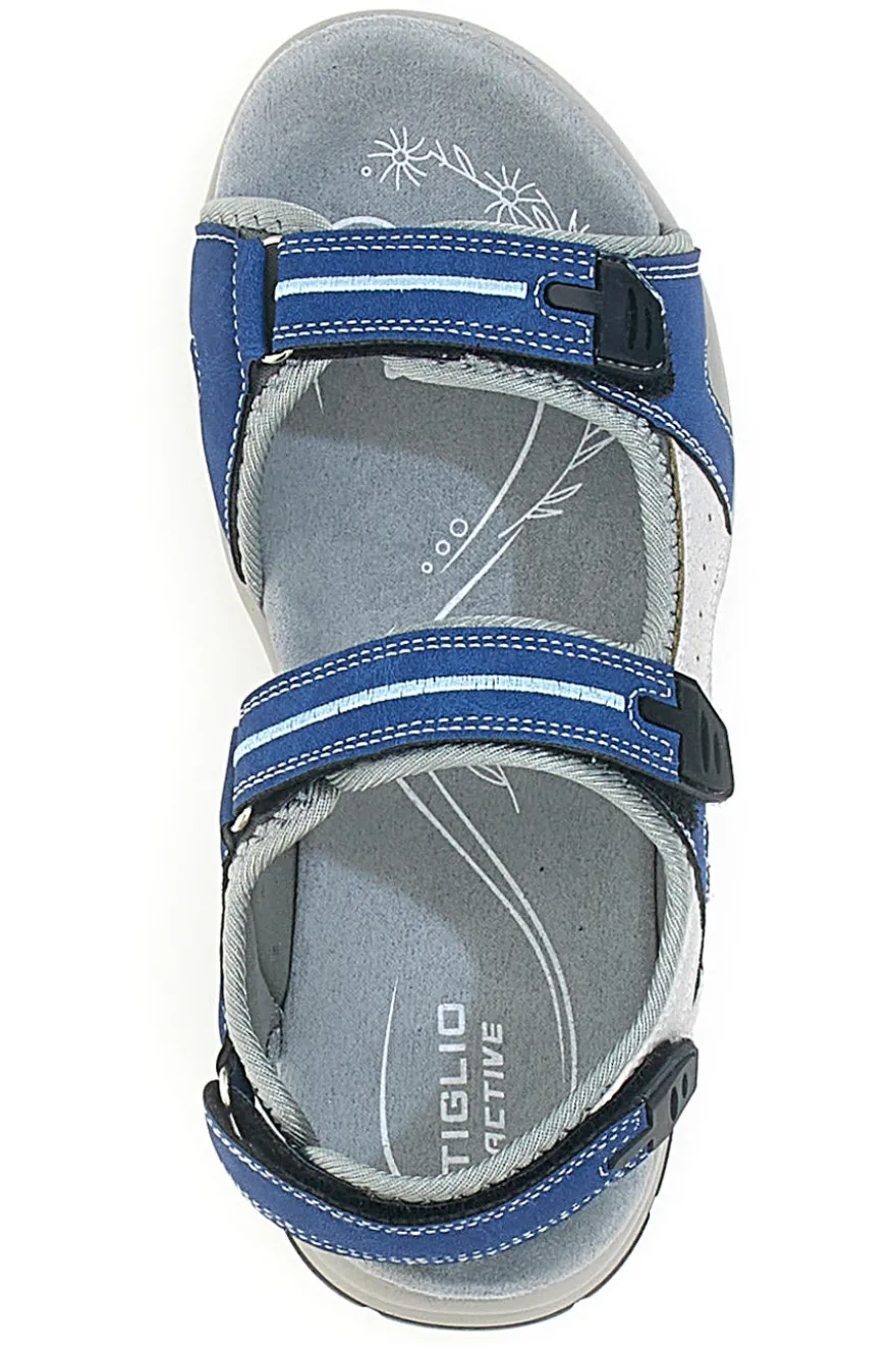 Sandali sportivi grigi e blu con chiusura a strappo TIGLIO 51357