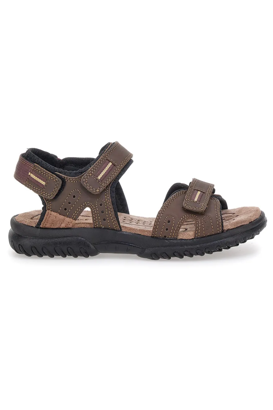 Sandali Sportivi Marroni Con Sottopiede in Pelle Marmaduke 3333