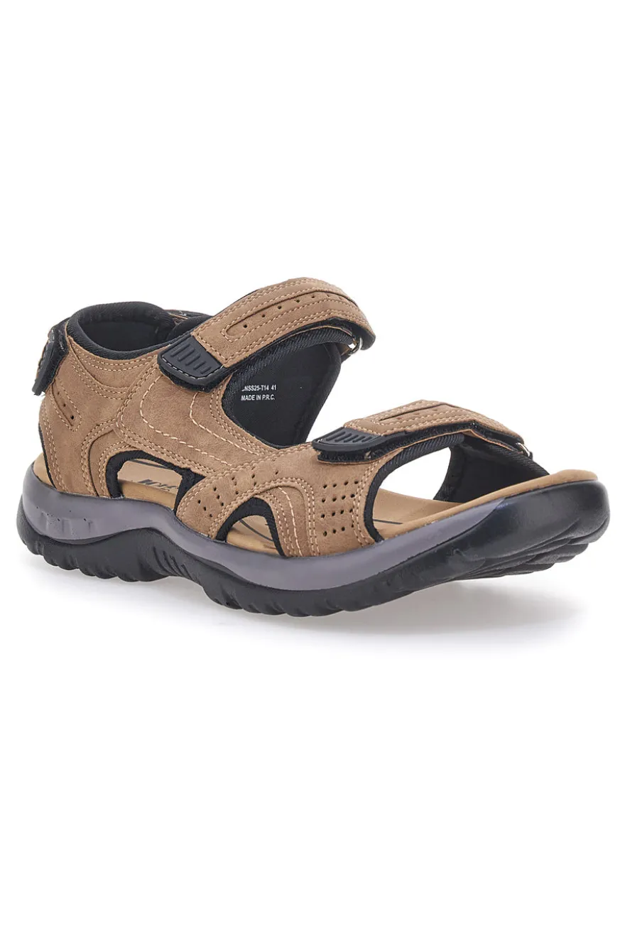 Sandali sportivi marroni con strappi regolabili Johes Land CNSS25T14