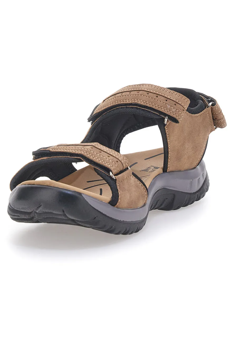 Sandali sportivi marroni con strappi regolabili Johes Land CNSS25T14