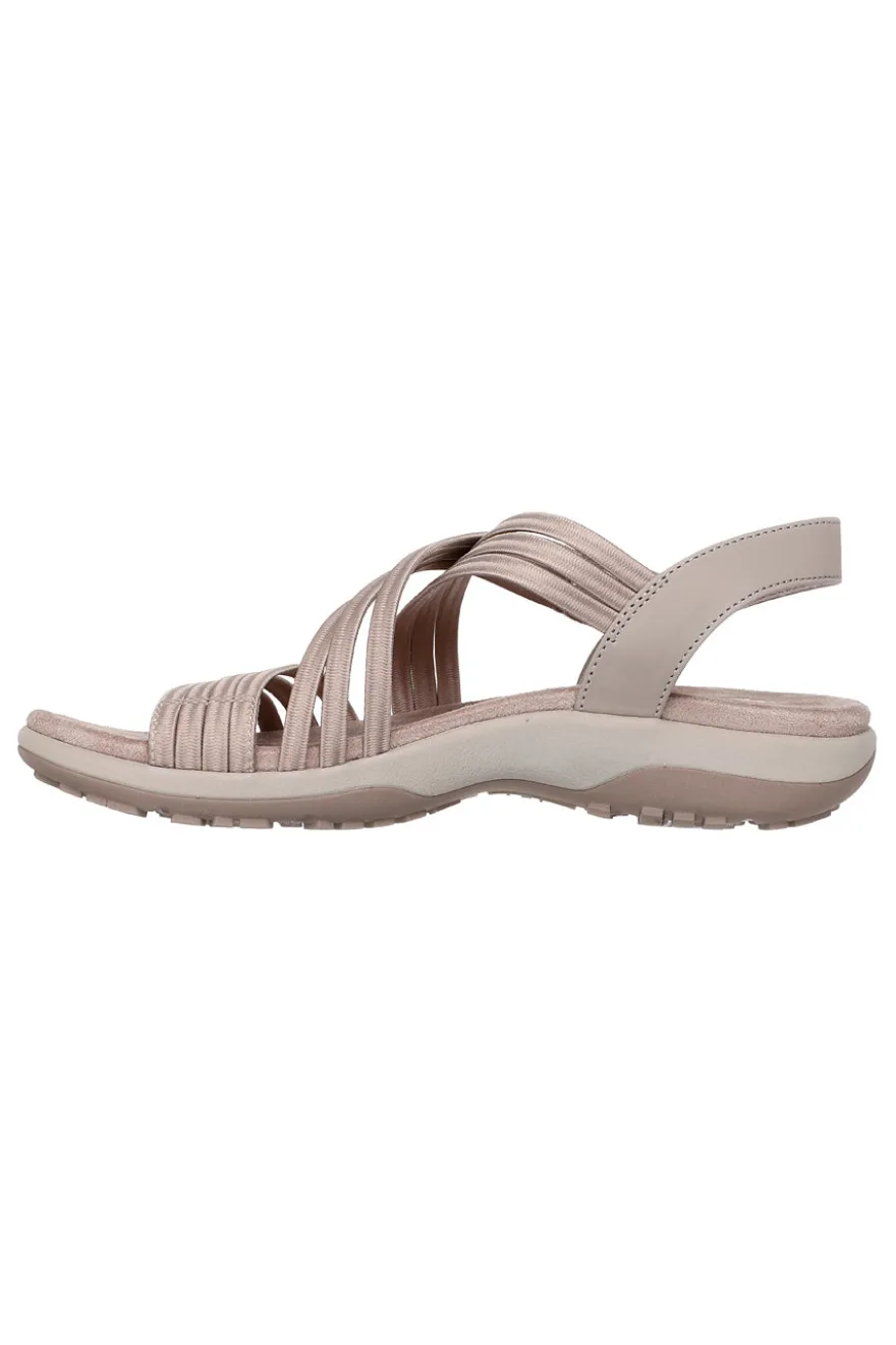 Sandali taupe con fasce elastiche Skechers REGGAE SLIM SUNNYSIDE 2.0