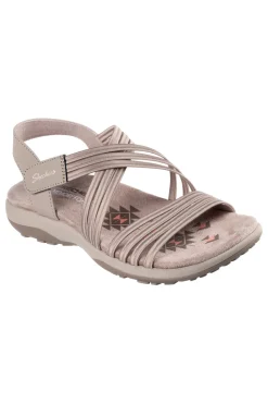Sandali taupe con fasce elastiche Skechers REGGAE SLIM SUNNYSIDE 2.0
