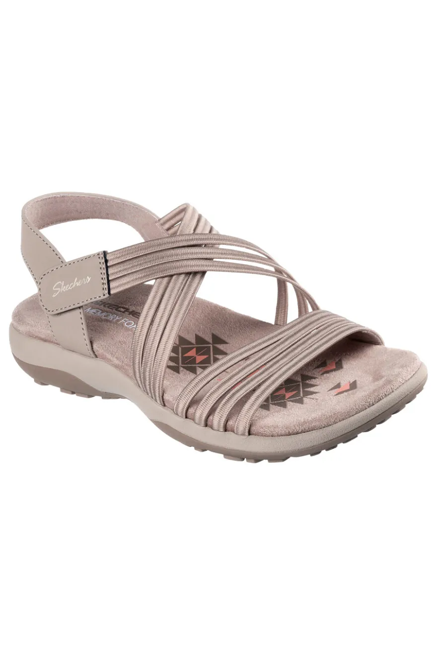 Sandali taupe con fasce elastiche Skechers REGGAE SLIM SUNNYSIDE 2.0
