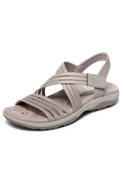 Sandali taupe con fasce elastiche Skechers REGGAE SLIM SUNNYSIDE 2.0