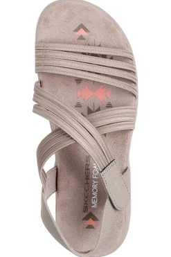 Sandali taupe con fasce elastiche Skechers REGGAE SLIM SUNNYSIDE 2.0