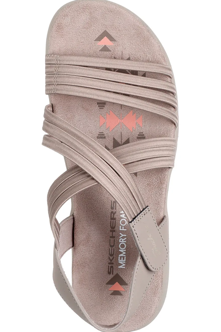 Sandali taupe con fasce elastiche Skechers REGGAE SLIM SUNNYSIDE 2.0