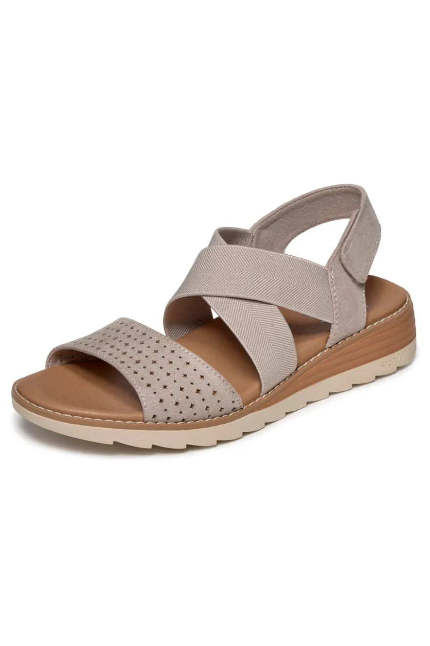 Sandali taupe con fascia incrociata e Arch Fit Skechers Arch Fit Oasis B Perf