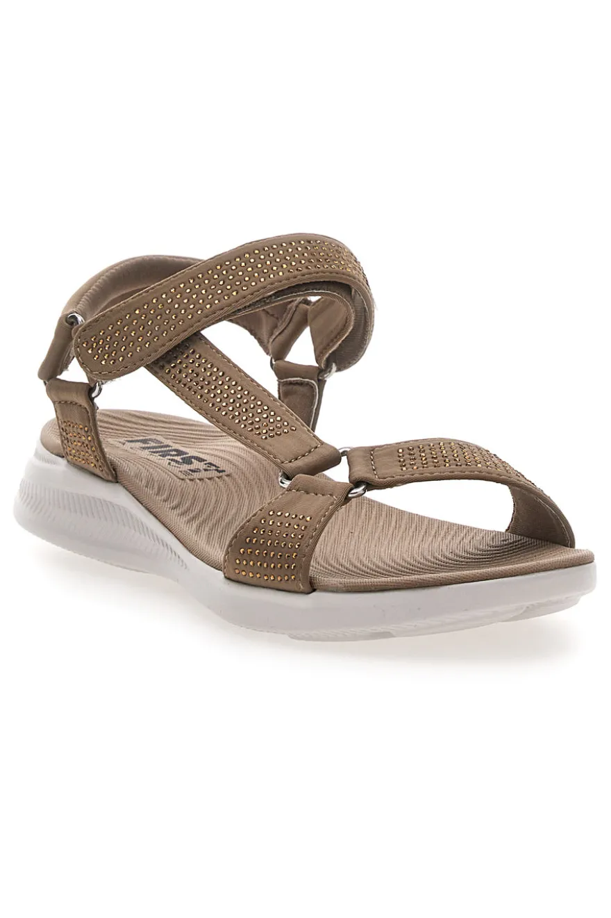 Sandali Taupe con Velcro e Glitter THE FIRST ACTIVE 6
