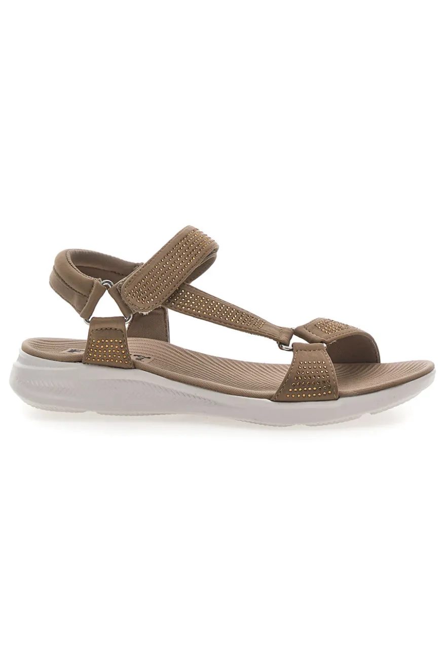 Sandali Taupe con Velcro e Glitter THE FIRST ACTIVE 6