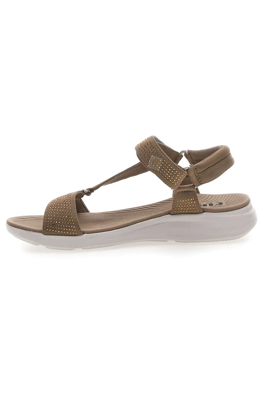 Sandali Taupe con Velcro e Glitter THE FIRST ACTIVE 6