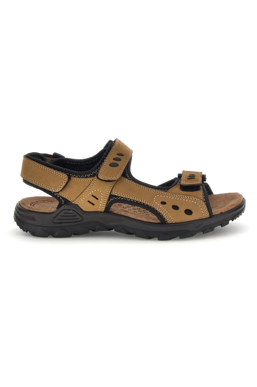 Sandali taupe in vera pelle con chiusura a strappo Fly dynamic FD11