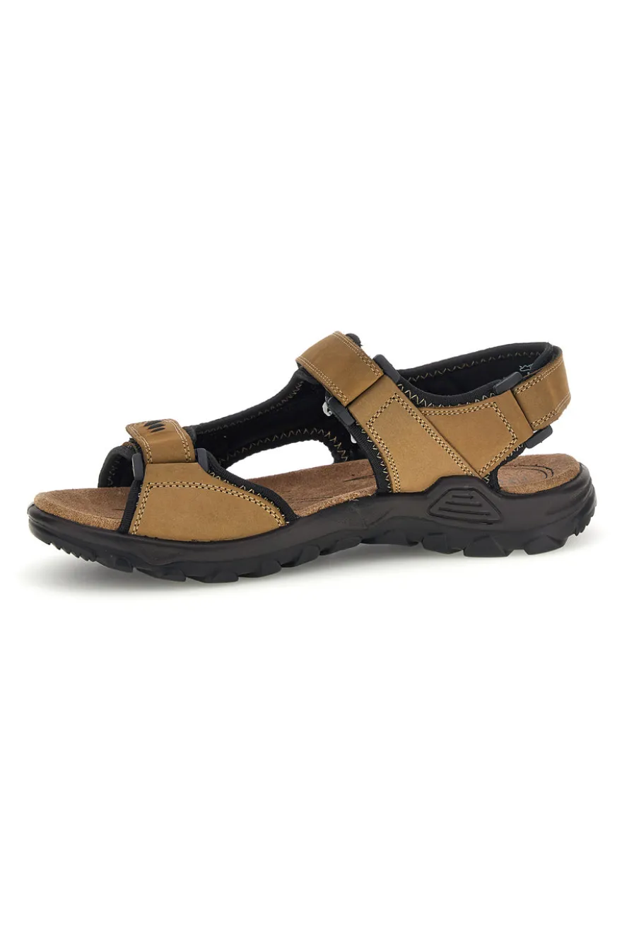 Sandali taupe in vera pelle con chiusura a strappo Fly dynamic FD11