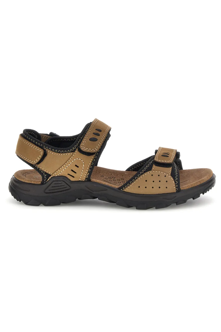 Sandali taupe in vera pelle con chiusure a strappo Fly dynamic FD10