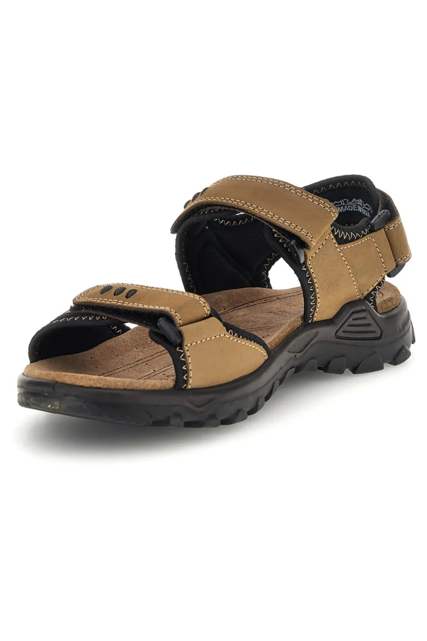 Sandali taupe in vera pelle con chiusure a strappo Fly dynamic FD10