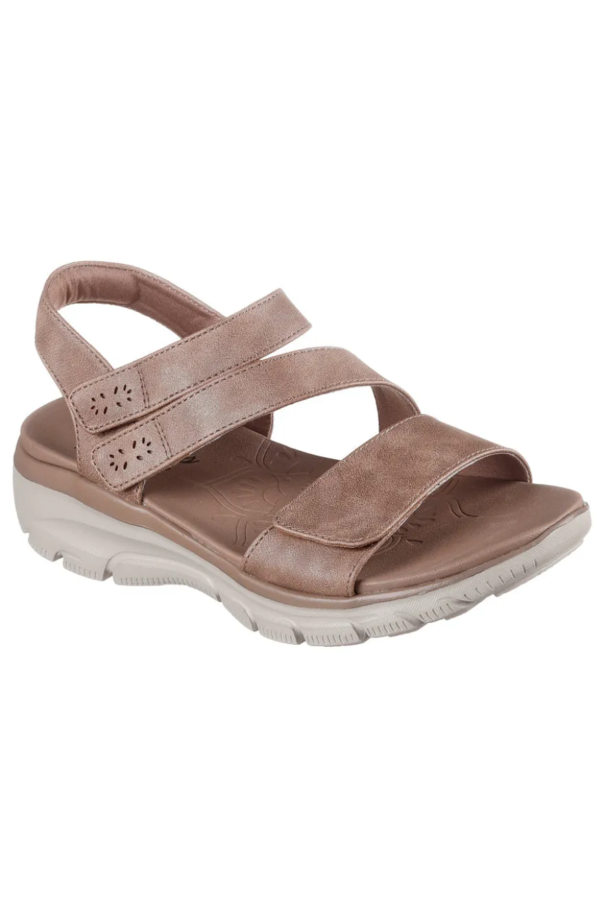 Sandali taupe metallizzato con tripla fascia regolabile Skechers EASY GOING ALL DAY CHIC
