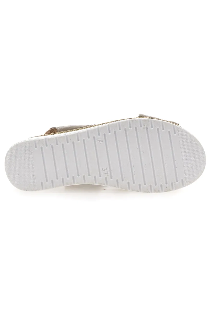 Sandali Taupe Sling-back Con Elastici Pittarello 90046