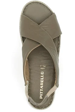 Sandali Taupe Sling-back Con Elastici Pittarello 90046