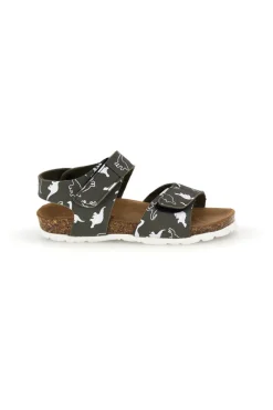 Sandali verde con stampa dinosauri strappi in velcro Pitt kids 40006ndn