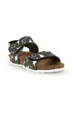 Sandali verde con stampa dinosauri strappi in velcro Pitt kids 40006ndn