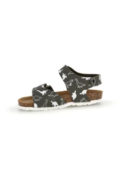 Sandali verde con stampa dinosauri strappi in velcro Pitt kids 40006ndn