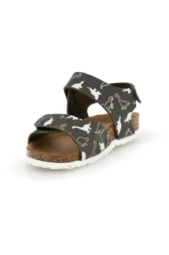 Sandali verde con stampa dinosauri strappi in velcro Pitt kids 40006ndn