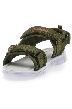Sandali Verde Militare con Fasce Regolabili con Velcro Superga 83478