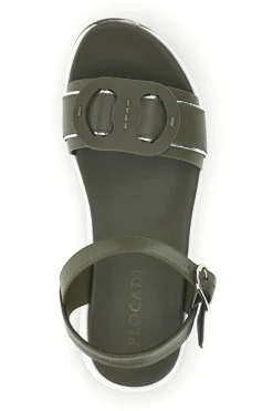 Sandali verde oliva con cinturino regolabile suola comfort Plocadi Bza2423820