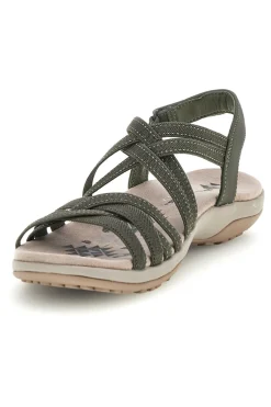 Sandali verde oliva con fasce elastiche regolabili Skechers REGGAE SLIM SUMMER GETAWAY
