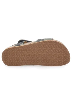 Sandali verde safari con doppio strappo e plantare in sughero PITT KIDS 14513