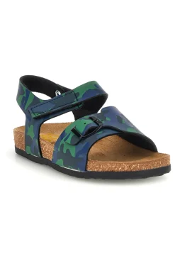 Sandali verdi camouflage con fibbia Pittarello bio 257A080SR