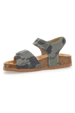 Sandali verdi con chiusura a strappo e scritta SPORT Pitt Kids 14513