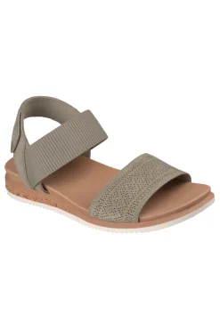 Sandali verdi con cinturino in velcro e fascia traforata Skechers Desert kiss low