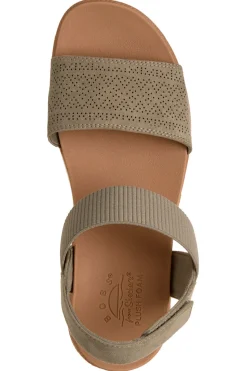 Sandali verdi con cinturino in velcro e fascia traforata Skechers Desert kiss low
