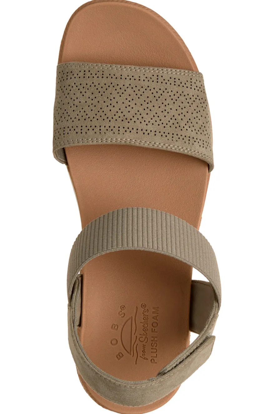 Sandali verdi con cinturino in velcro e fascia traforata Skechers Desert kiss low