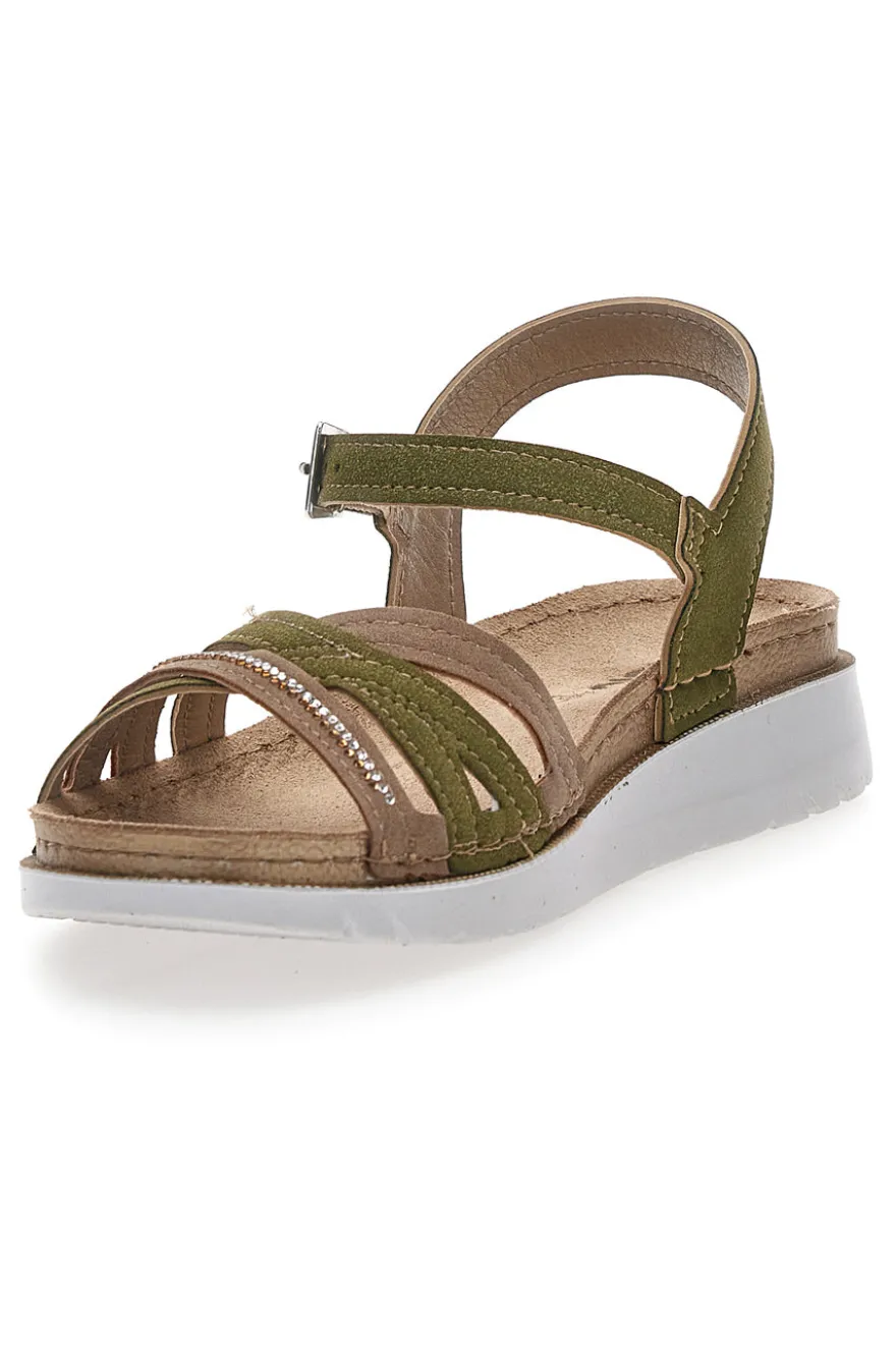 Sandali verdi con cinturino comfort Inblu 48 CN