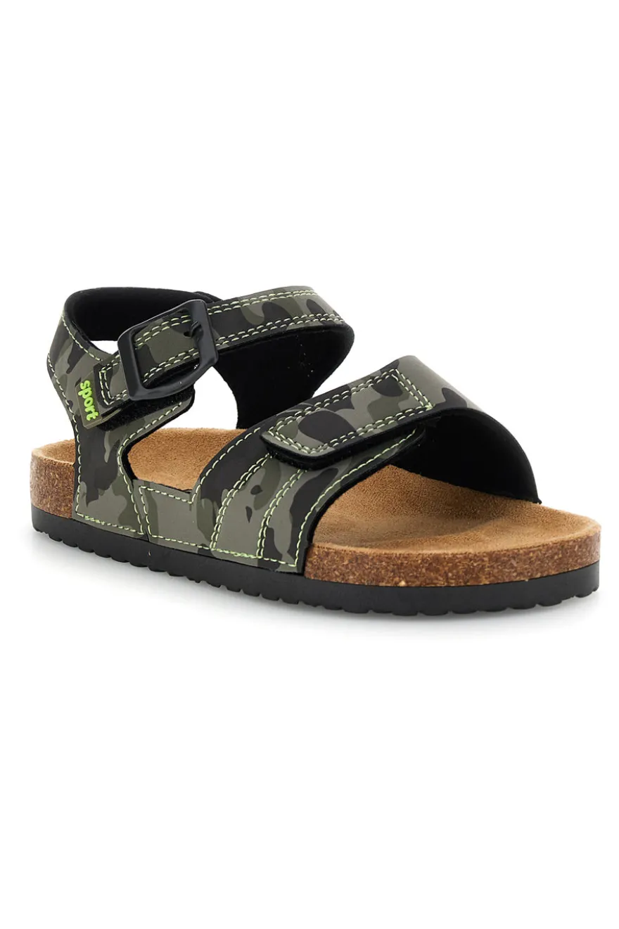 Sandali verdi con doppio strappo Pitt kids 14604