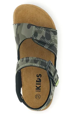 Sandali verdi con doppio strappo Pitt kids 14604