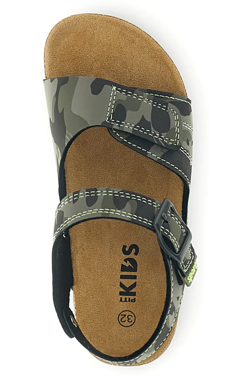 Sandali verdi con doppio strappo Pitt kids 14604
