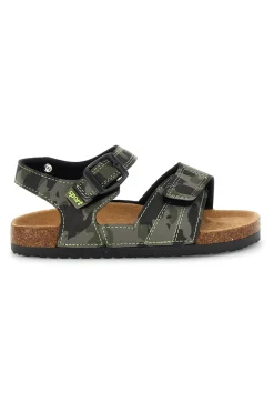 Sandali verdi con doppio strappo Pitt kids 14604