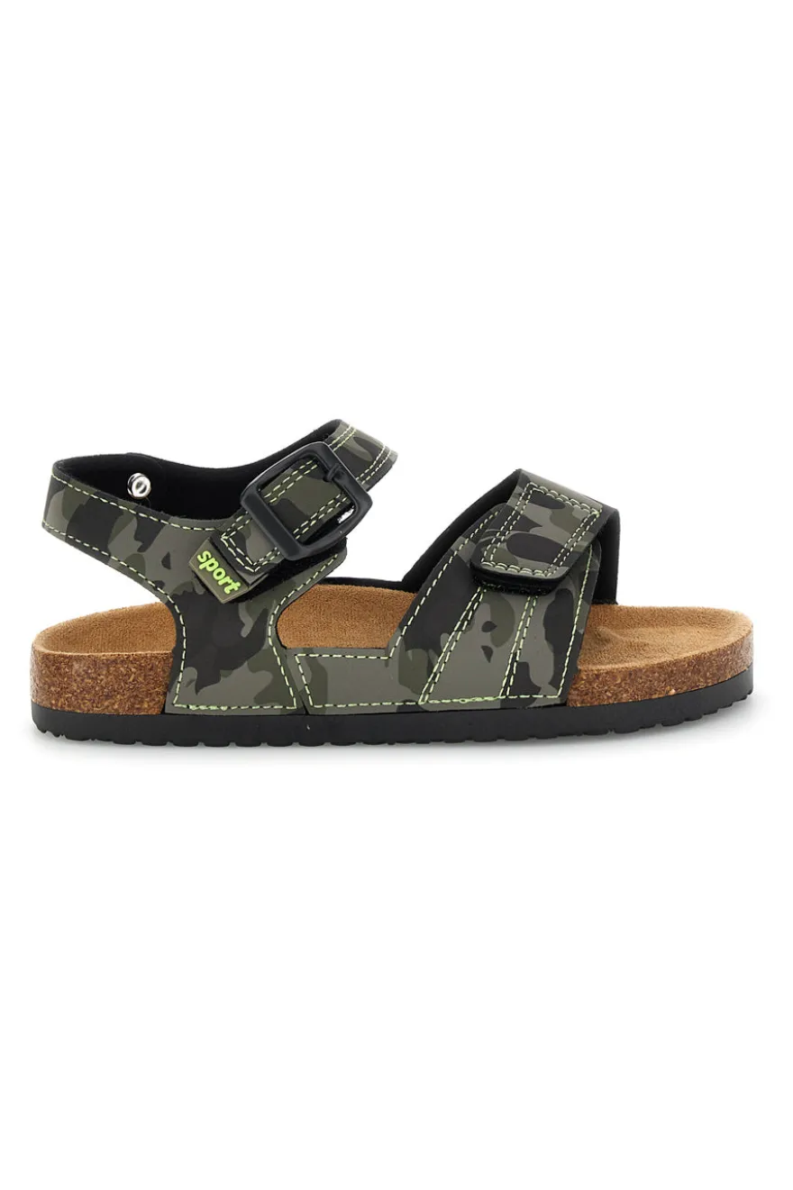 Sandali verdi con doppio strappo Pitt kids 14604