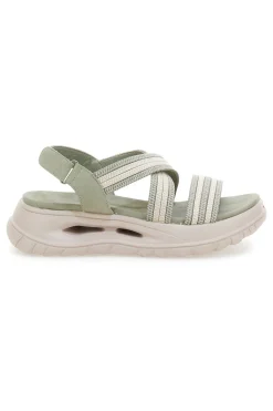 Sandali verdi con fasce elastiche Ploadi 35310