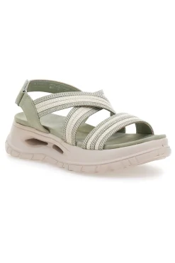 Sandali verdi con fasce elastiche Ploadi 35310
