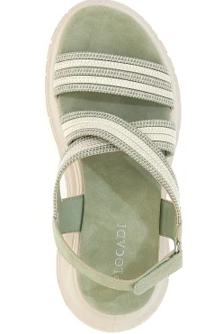 Sandali verdi con fasce elastiche Ploadi 35310