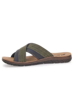 Sandali verdi con fasce incrociate e sottopiede comfort Inblu 03 VT