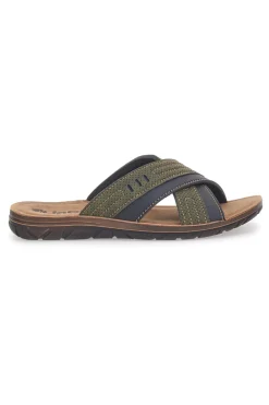 Sandali verdi con fasce incrociate e sottopiede comfort Inblu 03 VT