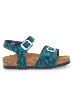 Sandali verdi con stampa jungle e doppia fibbia PITTARELLO BIO 257A066SR
