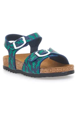 Sandali verdi con stampa jungle e doppia fibbia PITTARELLO BIO 257A066SR